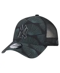 ニューエラ メンズ アクセサリー 帽子 New Era Mens Black New York Yankees 9FORTY AFrame Trucker Adjustable Hat Black ブラック