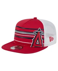 ニューエラ メンズ アクセサリー 帽子 New Era Mens Red Los Angeles Angels 9FIFTY AFrame Trucker Snapback Hat Red レッド
