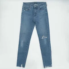 UNIQLO　ユニクロ　ウルトラストレッチジーンズ（ダメージ加工あり）　ブルー　25サイズ　□□