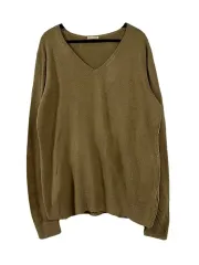 XL GU ジーユー Vネック 長袖ニット ベージュ