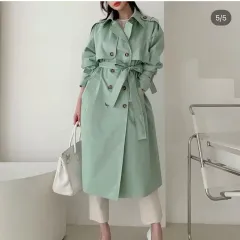 新品 綿100％ コットン トレンチコート 春 秋 ベージュ ブラック