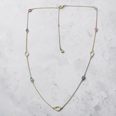 AHKAH K18 マルチストーン ステーションネックレス - メルカリ