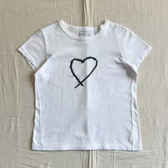 archive　agnès b. PARIS　アニエスベー・パリ　日本製　アイコニック　♡　サラエボハートグラフィックプリント　コットン　半袖 Tシャツ　ピチT　短丈　ホワイト　白T　S～M　Y2K　カジュアル　Sarajevo heart tight-tee