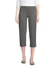 ランズエンド レディース ボトムス カジュアルパンツ トール Lands End Womens Tall Starfish Mid Rise Pull On Cropants Charcoal heather チャコール