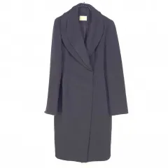 ミシャ レディース ダブルカラースナップ2ボタン ロングウールコート DARK PURPLE (HU42001)