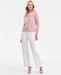 アンクライン レディース ボトムス カジュアルパンツ Anne Klein Womens MidRise WideLeg PullOn Pants White Dove ホワイト