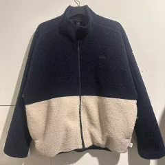 アディダス ネイビー/アイボリー フリース ジャケット