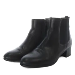 サヴァサヴァ cava cava ブーツ ショート ハイヒール レザー 22.5cm ブラック /YO29