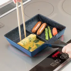 【新品※ショップ出品】IH対応仕切パン ガス対応 IH対応 仕切りフライパン 2面フライパン IH 朝食 弁当 時短料理 2分割 2面のサムネイル