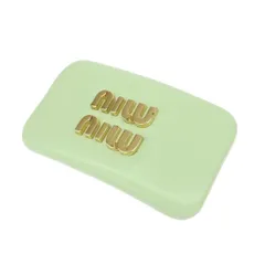 miumiu ミュウミュウ バレッタ  ロゴ金具/レザー    ゴールドカラー/グリーン レディース / 240001109021のサムネイル