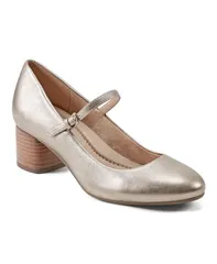 アース レディース シューズ パンプス ヒール Earth Womens Rumer Mary Jane Block Heel Pumps Gold Leather ゴールドのサムネイル