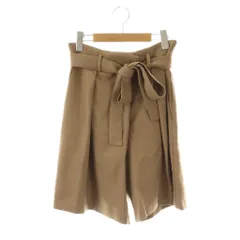 クラネ CLANE ショートパンツ タック リボンベルト付き 2 キャメル 13110-7062 /DF