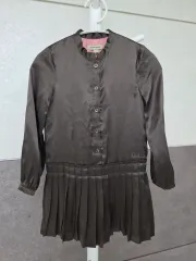 バーバリー キッズ サテン プリーツ ONE PIECE 6Y/118cm (未使用)