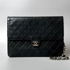 CHANEL / マトラッセ チェーンショルダーバッグ ブラック ラムスキン