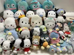 ◆ Sanrio  約45点 まとめ商品 はぴだんぶい ぬいぐるみ 雑貨 など ポチャッコ ハンギョドン バツマル タキシードサム 現状品