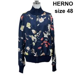 美品 HERNO ヘルノ 異素材切替 カーディガン L 42 ネイビー - メルカリ