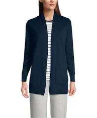 ランズエンド レディース アウター ニット・セーター トール カーディガン Lands End Womens Tallong Sleeve Open Long Cardigan Sweateradiant navy ネイビー