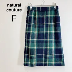 natural couture ナチュラルクチュール チェック柄スカート F グリーン ネイビー 秋冬 ウール調 台形 ミニスカート 台形スカート ミニスカート 秋冬スカート ウール調 起毛素材 カジュアル きれいめ 大人女子 フェミニン Fのサムネイル