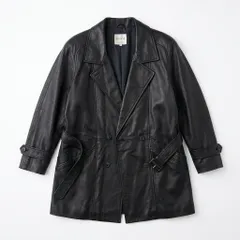 [C-11] 本革 ダブルブレスト レザージャケット 黒