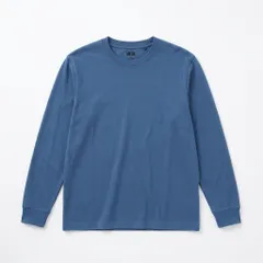 [C-11] 【ネイビー】無地 クルーネック 長袖カットソー