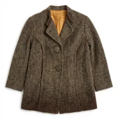 [C-12] 古着 ノーカラー ツイード調ジャケット