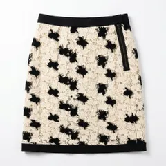[C-12] バイカラー レーススカート サイドジップ 黒白