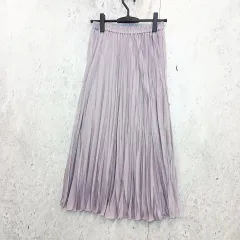 LOWRYS FARM ローリーズファーム プリーツスカート ワッシャー ウエストゴム サテン 光沢感 Fサイズ 〇□☆