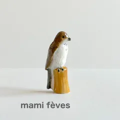 フェーヴ　止まり木の鳥　街の鳥たち　フランス　フェーブ　ミニチュア陶器　m-1499