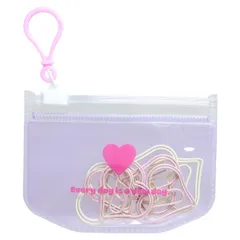 【メール便】クリップ ゼムクリップケース8p スライダーケース入りダイカットクリップ 8本セット ハート2C S＆C 事務用品 おもしろ雑貨 グッズ 