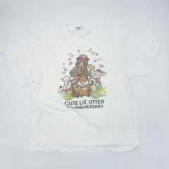 kawaiiusonokawauso　可愛い嘘のカワウソ　ぬんぬんおやつParty！Tシャツ　ホワイト　XLサイズ　□〇