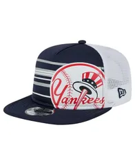 ニューエラ メンズ アクセサリー 帽子 New Era Mens Navy New York Yankees 9FIFTY AFrame Trucker Snapback Hat Navy ネイビー
