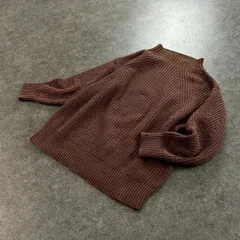 B：MING LIFE STORE by BEAMS ビーミング ビームス 長袖 ハイネック リブニット セーター 無地 ブラウン 茶 レディース フリーサイズ