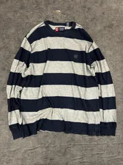 CHAPS チャップス ボーダートップス ロンT 白 青 ロゴのサムネイル