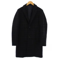 エディフィス EDIFICE チェスターコート ロング チェック柄 ウール M ネイビー 20-020-300-1012-4-0 /BM