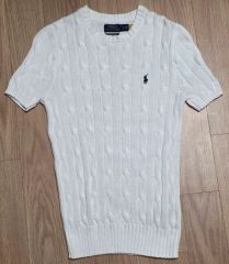 Polo Ralph Lauren ホワイト ケーブルニット 半袖セーターXS - メルカリ