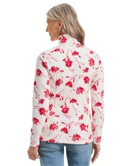 ランズエンド レディース アウター ジャケット・ブルゾン ハーフジップ フリース Lands End Womens Anyweather Fleece Quarter Zipullover Ivoryred tossed floral アイボリー
