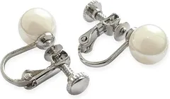 CocoFill 本貝 8mm レディース パール シルバー925 冠婚葬祭 ジュエリー アクセサリー (イヤリング単品,  8mm)