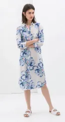 ザラ フラワー ロング丈ワンピース プリント シャツワンピース