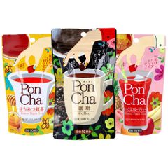 PonCha（ポンチャ）フリーズドライティー【珈琲・はちみつ紅茶・ミックスフルーツティー】各種10粒入バラエティ3セット