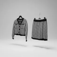 レディース 55オススメ/ ハウンドトゥース ニット セット