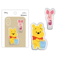 【メール便】くまのプーさん ダイカットシール アクリル素材ステッカー DNアクリルプー ディズニー 日本ホールマーク スマホデコ キャラクター グッズ 