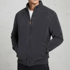 ヴィンテージ ウォッシュ ブルゾン フリース 裏地 ジャケット アウター コットン アメカジ ジップアップ KARA（カラ） メンズ