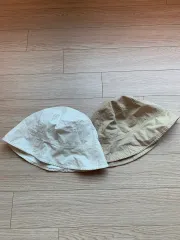 100%コットン バケットハット 2個 (白 ベージュ)