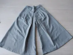 Lサイズ プリーツ ワイド パンツ グレー