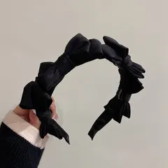 【在庫処分】黒 地雷系 レース 量産型 姫 リボン メイド 韓国 ヘッドドレス ロリータ ヘアアクセサリー ゴシック ゴスロリ ヘアバンド ガーリー ヘアアクセ レディース ヘッドドレス 髪飾り カチューシャ かわいい おしゃれ HARGIO (ブラック)