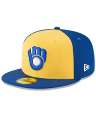 ニューエラ メンズ アクセサリー 帽子 ウール New Era Mens Yellow Milwaukee Brewers Cooperstown Collection Wool 59FIFTY Fitted Hat Yellow イエロー