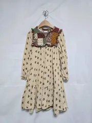ザラ キッズ ベージュ エスニック フラワー パータン 季節の変わり目 ONE PIECE キッズ 120 1118