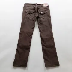トゥルーレリジョン デニムパンツ サイズ27 ブラウン ヴィンテージ デニムパンツ レディース A8809