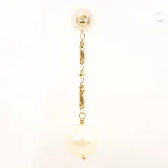 K10YG ピアス(片耳) パール（真珠） 総重量約0.6g レディース