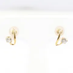 K10YG ピアス ジルコニア 総重量約0.3g